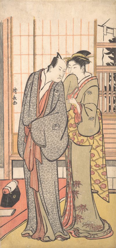 Ichikawa Yaozo III avec une dame, vers 1785 - Torii Kiyonaga