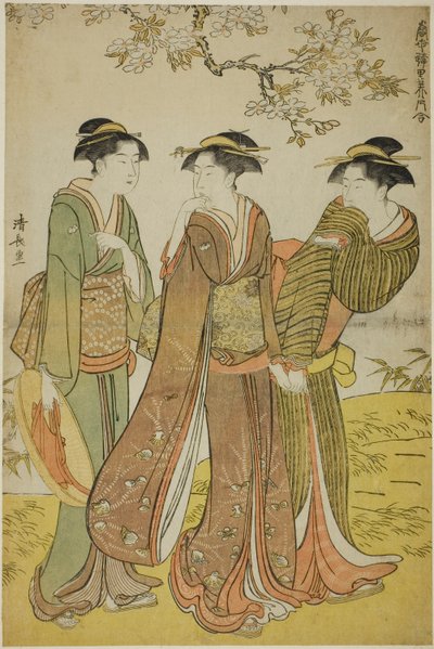 Sortie de printemps, de la série "Une collection de beautés contemporaines des quartiers de plaisir (Tosei yuri bijin awase)" - Torii Kiyonaga