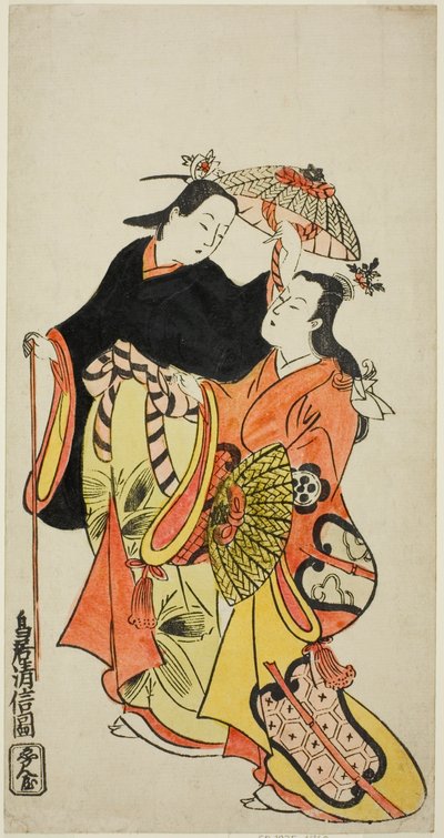 Les Acteurs Ichikawa Monnosuke I et Dekijima Daisuke II - Torii Kiyonobu II
