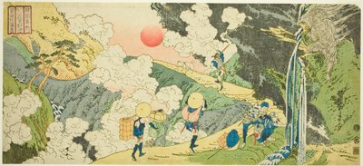 Col de Fudo sur la route de Mikuni dans la province de Kozuke (Joshu Mikuni goe Fudo toge), de la série "Lieux célèbres des provinces (Shokoku meisho)" - Totoya Hokkei