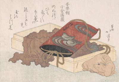 Inro laqué avec oiseaux aquatiques et netsuke en forme de bœuf dans une boîte du Printemps Pluvieux..., probablement 1817 - Totoya Hokkei