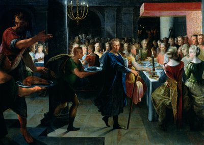 Dice offrant un banquet à Francus, en présence de Hyante et Climène, de 
