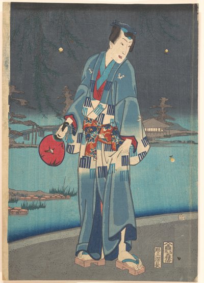 Genji moderne - Observation des lucioles (Imayō Genji Shiken Hotaru Asobi) - Toyohara Kunichika