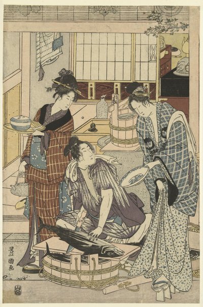 Vendeur de poissons - Toyokuni (II) , Utagawa