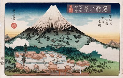 Temps Clair, Enoshima, de la série "Huit vues des lieux célèbres" - Toyokuni II