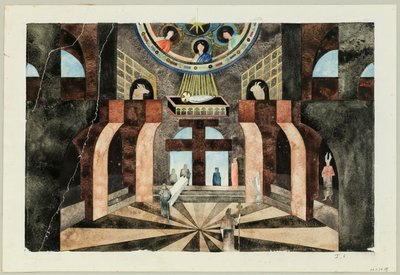 Décor de scène pour la tragédie Die Nibelungen de Friedrich Hebbel, vers 1934 - Traugott Müller