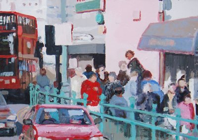 Chaussée bondée, 2007 (huile sur toile) - Trevor Burgess