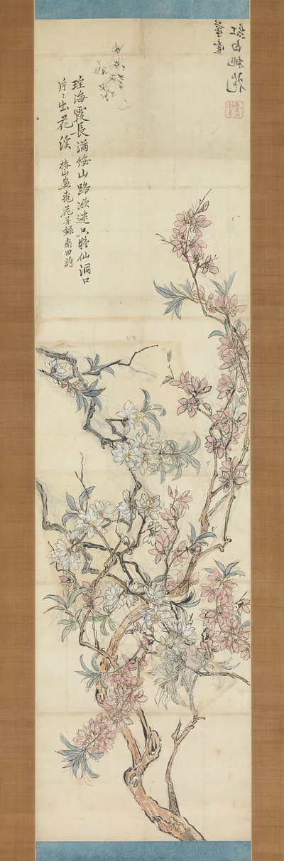 Fleurs de pêcher rouges et blanches, esquisse préparatoire - Tsubaki Chinzan