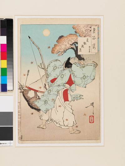 Jōganden moon - Minamoto no Tsunemoto - Tsukioka Yoshitoshi
