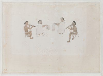 Add MS 15508 f.11 Musiciens de Tahiti, juin 1770 - Tupaia Tupaia