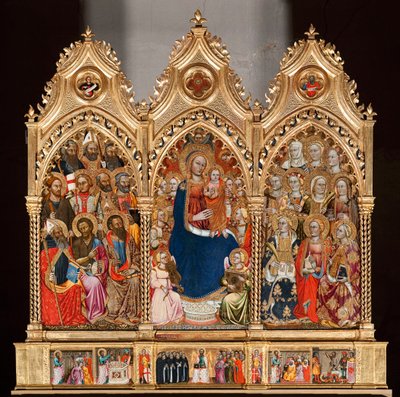 Prédelle avec la vie de Saint Barthélemy, de la Vierge à l