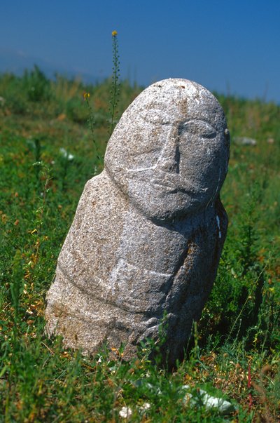 Pierre tombale du Khanat turc occidental, VIe-Xe siècle - Turkic School