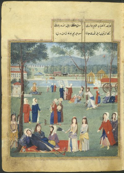 Or. 7094 f.7, Les Jardins de Kagithane (Les Eaux Douces d