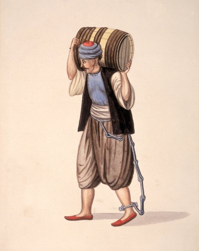 Prisonnier enchaîné, période ottomane, troisième quart du XVIIIe siècle - Turkish School