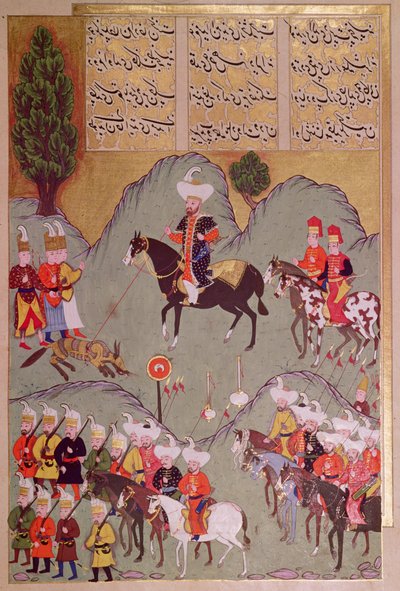 Le sultan Murad I (c.1326-1389) chassant un loup, d