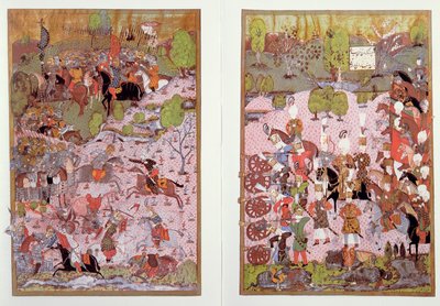 La bataille de Mohács, entre les Turcs et les Hongrois, 1526, fac-similé d