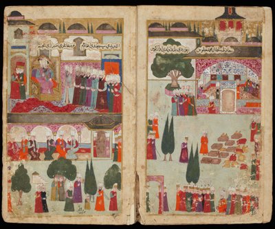 Couronnement de Mehmed III au Palais de Topkapi en 1595, de Manuscrit Campagne de Mehmed III en Hongrie - Turkish master