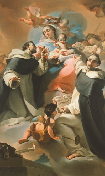 Notre-Dame du Rosaire avec enfant, Saint Dominique et Saint Vincent Ferrier, vers 1773 - Ubaldo Gandolfi