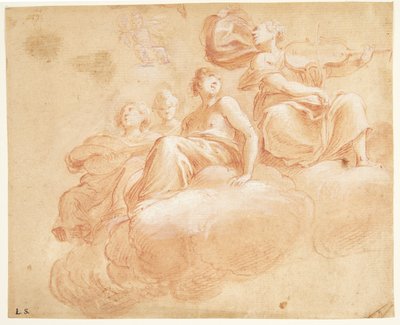 Figures assises sur des nuages. Esquisse pour une allégorie (?) - Ubekendt Ubekendt