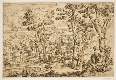 Paysage avec nymphes et satyres - Ubekendt Ubekendt