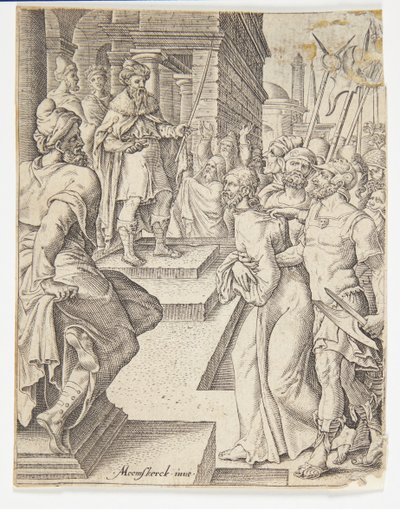 Le Christ devant Pilate - Ubekendt efter Dirck Volckertsz. Coornhert efter Maarten van Heemskerck