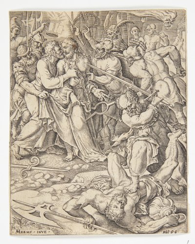 La trahison du Christ - Ubekendt efter Dirck Volckertsz. Coornhert efter Maarten van Heemskerck