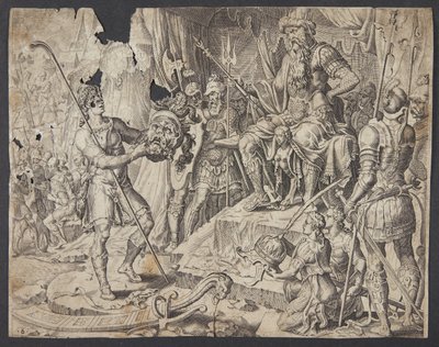 David décapitant Goliath - Ubekendt efter Maarten van Heemskerck