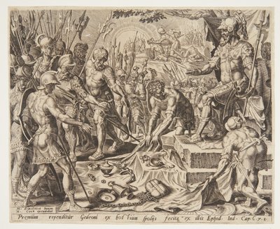 Gédéon recevant une part du butin - Ubekendt efter Maarten van Heemskerck