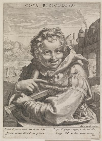 Bouffon avec un bonnet de fou - Ubekendt nederlandsk 1500 tallet