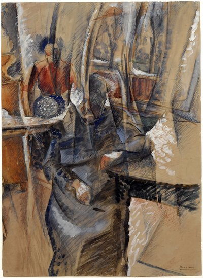 Intérieur avec deux figures féminines - Umberto Boccioni