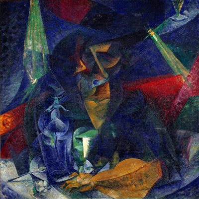 Dame au café ou Compénétration de lumières et plans - Umberto Boccioni
