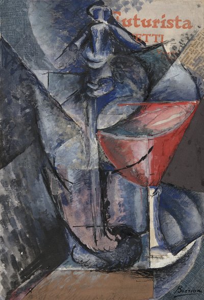 Nature morte : Verre et siphon - Umberto Boccioni