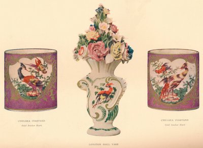 2 encriers de Chelsea et un vase de Longton Hall, c1755 - Unbekannt