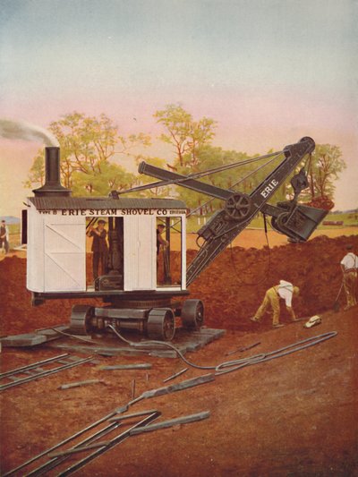 Une excavatrice à vapeur au travail sur l