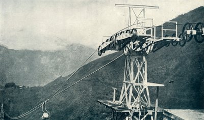 Vue sur un chemin de fer à corde, ou téléphérique, 1922 - Unbekannt