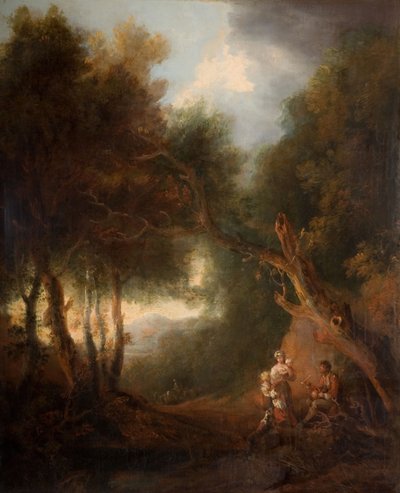 Paysage boisé, soirée d