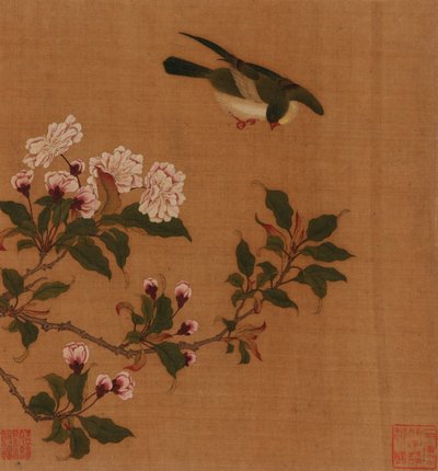 Un oiseau planant au-dessus des branches en fleurs - Unbekannt