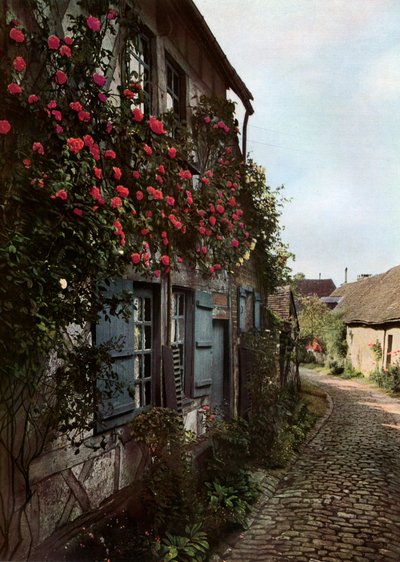 Une rue pavée à Gerberoy, France, 1938 - Unbekannt