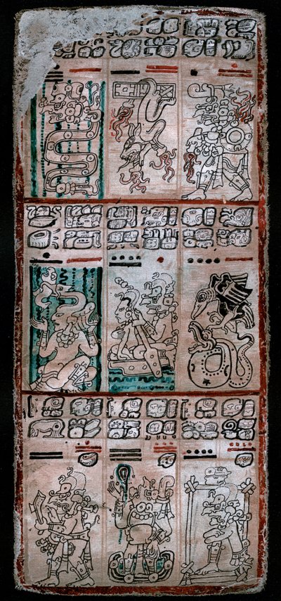 Une page du codex de Dresde, manuscrit maya, 1901 - Unbekannt