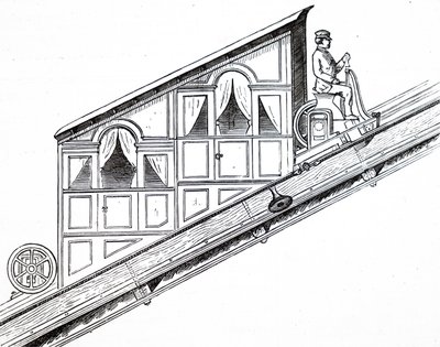 Élévation latérale de la voiture sur le funiculaire du Vésuve - Unbekannt