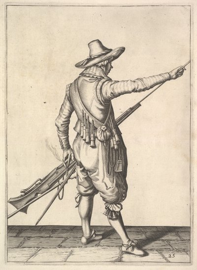 Un soldat tirant la baguette de son support, de la série des Mousquetaires, planche 25, dans Wap... - Unbekannt