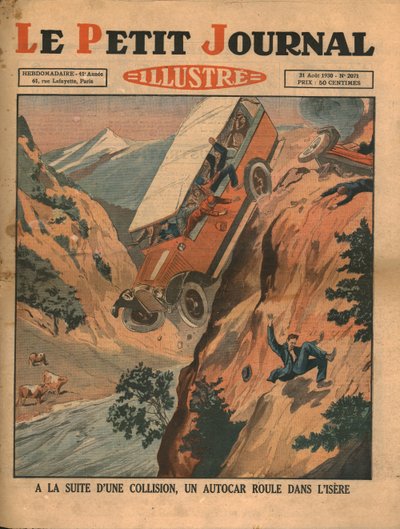 Un véhicule tombe dans la rivière Isère après un accident, 1930 - Unbekannt