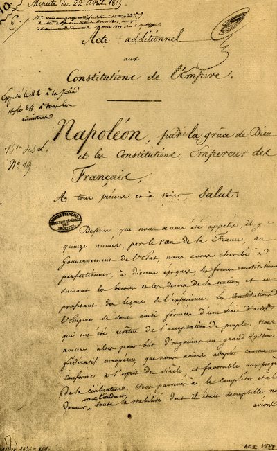 Acte additionnel aux constitutions de l