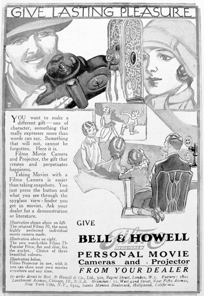 Publicité pour les caméras et projecteurs personnels Bell & Howell, années 1920 - Unbekannt