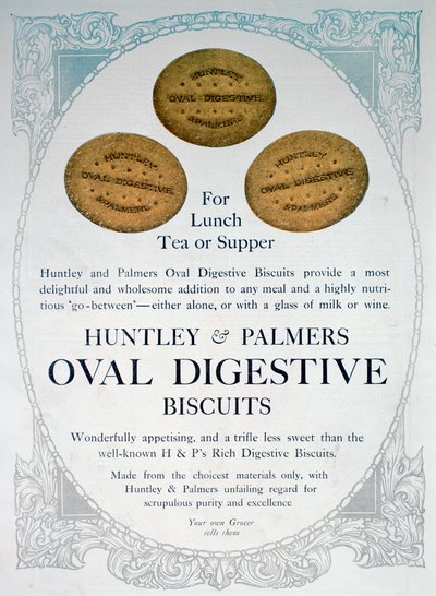 Publicité pour les biscuits digestifs ovales Huntley et Palmers, 1909 - Unbekannt