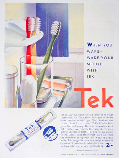 Publicité pour les brosses à dents Tek, par Johnson et Johnson, 1931 - Unbekannt