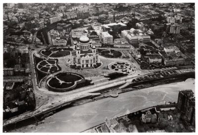 Vue aérienne de la cathédrale du Christ-Sauveur, Moscou, URSS, depuis un Zeppelin, 1930-1933 - Unbekannt