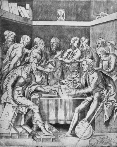 Agrippa instruisant ses élèves en mathématiques, 1553 - Unbekannt