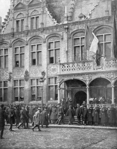 Albert Ier de Belgique et le président français Poincaré se rencontrent à Veurne, Belgique, 1er novembre 1914 - Unbekannt