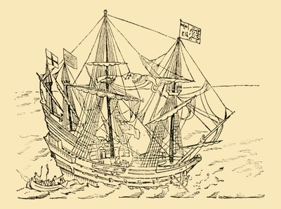 Un navire anglais dans le combat de l
